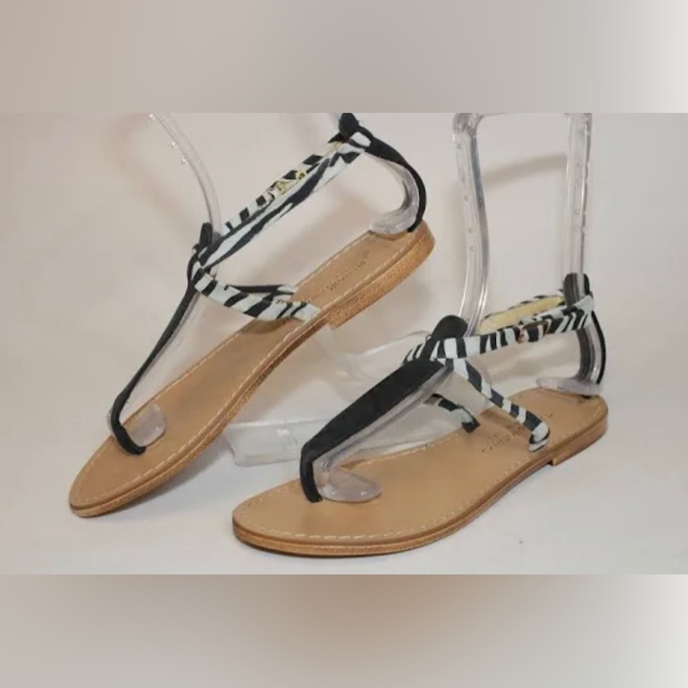 Nicolla Vacari Leather Zebra Sandals—7.5